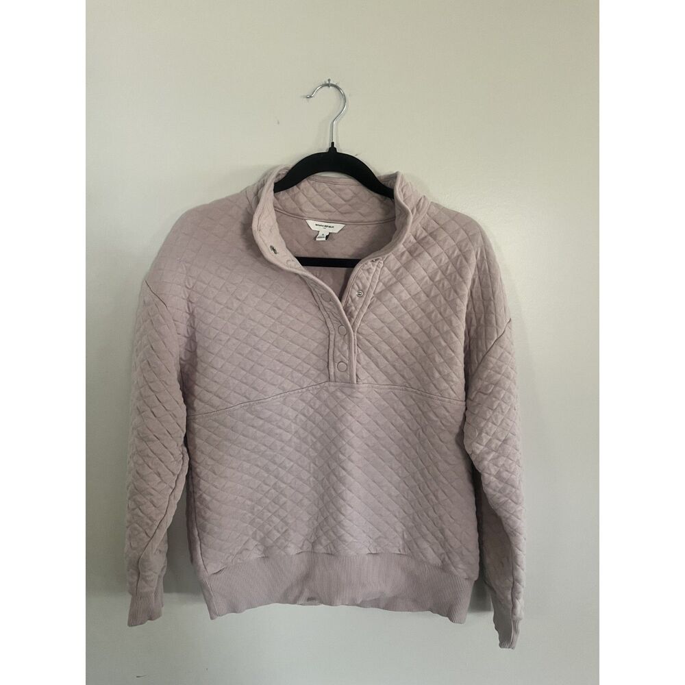 Banana Republic 100% Cotton Pullover Sweatshirt Womens Size Small in Gray/Pink C